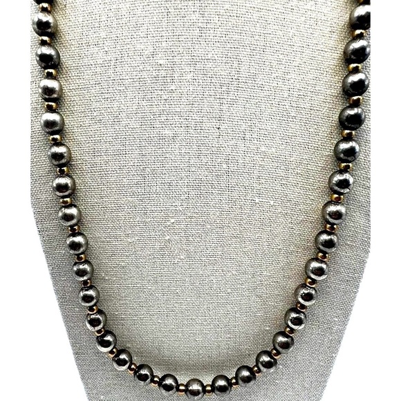 Vintage Silver & Gold Tone Beaded Necklace - Picture 1 of 7